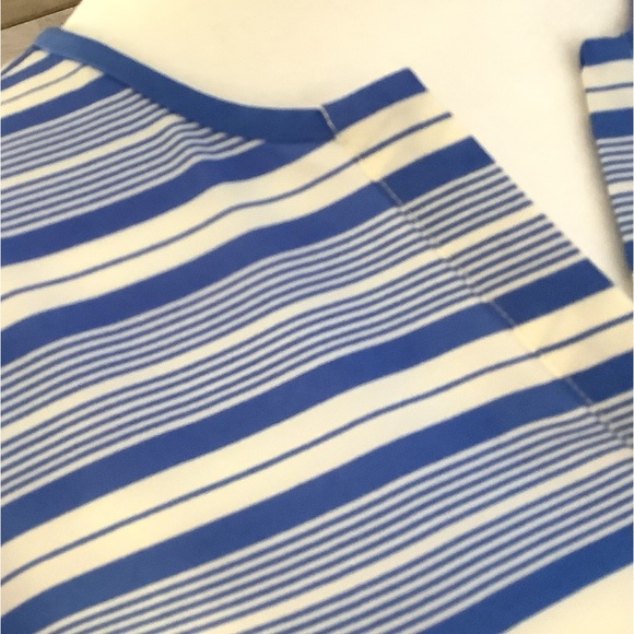 Talbots Blouse Blue and White Striped MP - Picture 7 of 11
